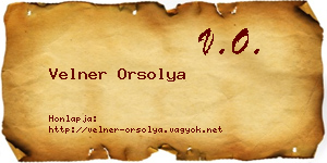 Velner Orsolya névjegykártya